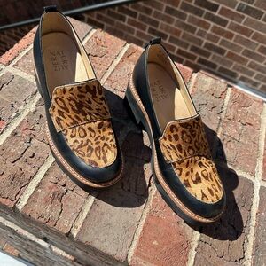 Naturalizer Black and Leopard with hair,  Loafers new, never worn, size 7